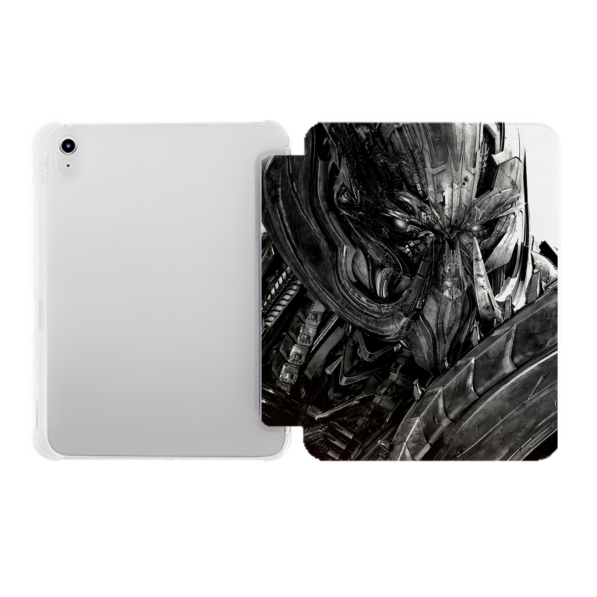 （画像用） Transformers トランスフォーマー IPad ケース ペン収納付き 三つ折りスタンド PUレザー×シリコン 対応機種9.5/10.5/10.9インチ